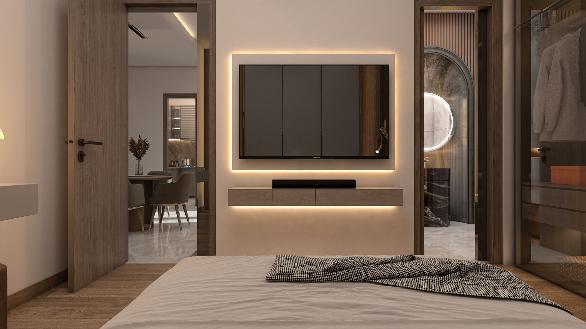 Blue & white Ceramic tile flooring